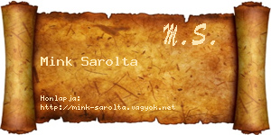 Mink Sarolta névjegykártya